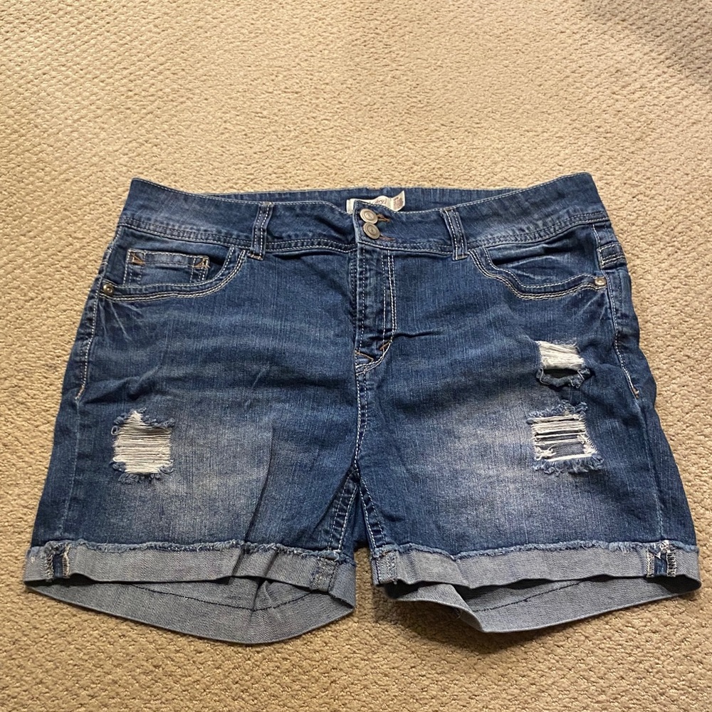 Faded Glory Blue Distressed Jean Shorts